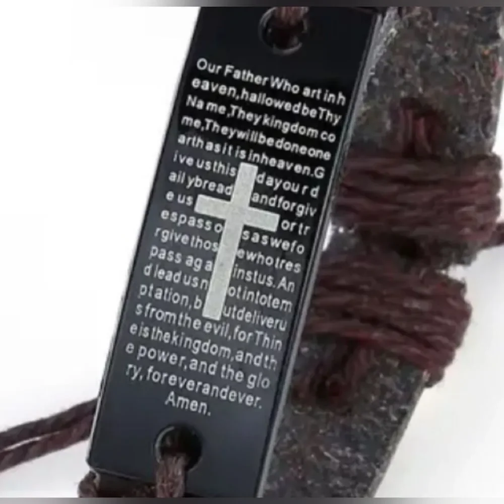 Black and Silver Men's Prayer Bracelet